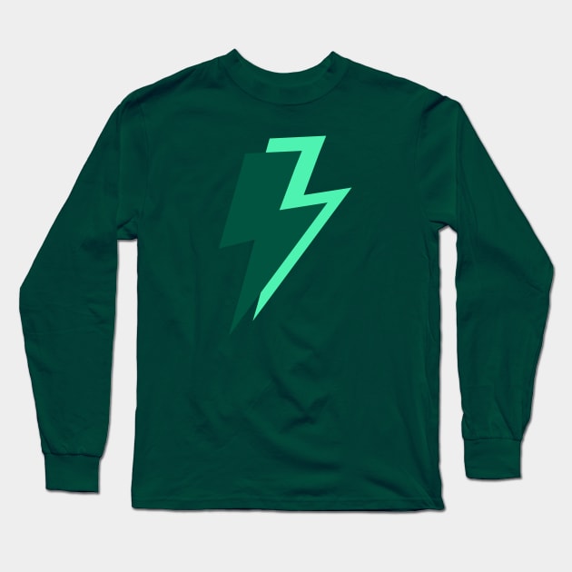 Green Lightning Bolts Pattern Long Sleeve T-Shirt by OneThreeSix